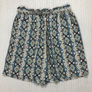 Roo Crossing Diamond Print Shorts Paperbag‎ Waist Casual Summer Cute L